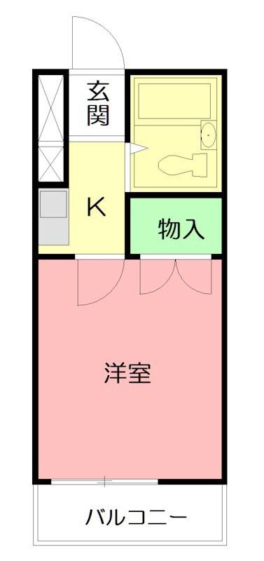ギャラリーさがみ野(ワンルーム/2階)の間取り写真