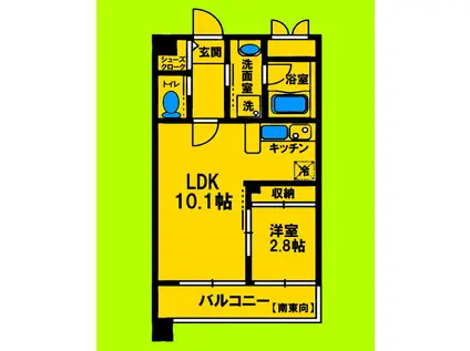 ザ・ブリリアント尚(1LDK/2階)の間取り写真