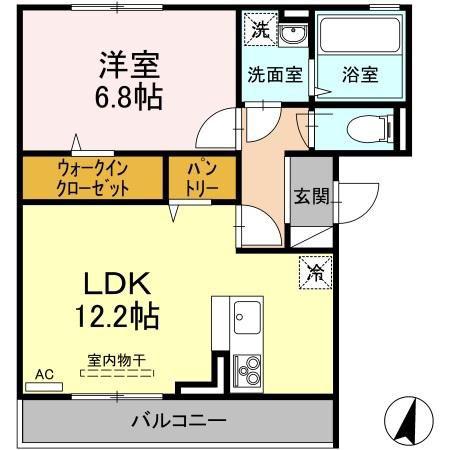 アルテール新和 B棟(1LDK/2階)の間取り写真
