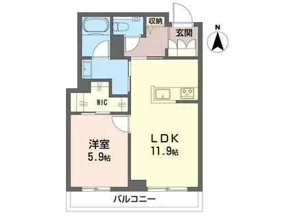 メゾン・ド・ノワール(1LDK/2階)の間取り写真