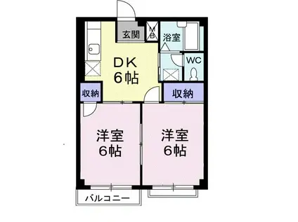 エルディム横井(2DK/1階)の間取り写真
