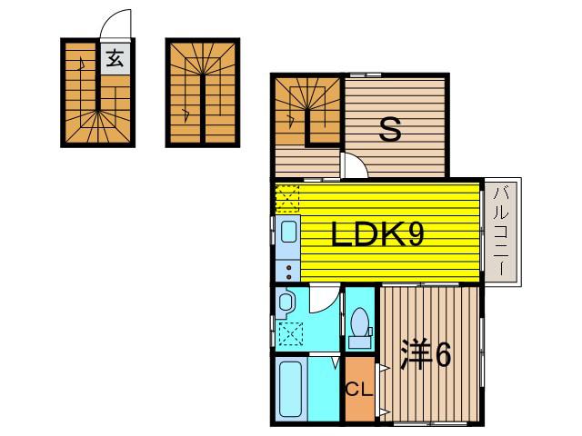FREUND LIEBE(1SLDK/3階)の間取り写真