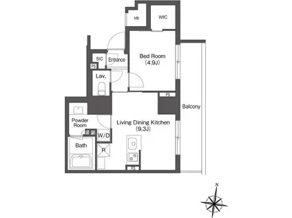 コンフォリア森下リバーサイド(1LDK/8階)の間取り写真