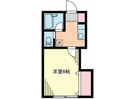 ヤマダハイツ(1K/2階)の間取り写真