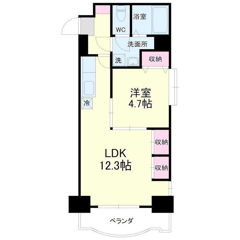 アップル第7マンション(1LDK/3階)の間取り写真
