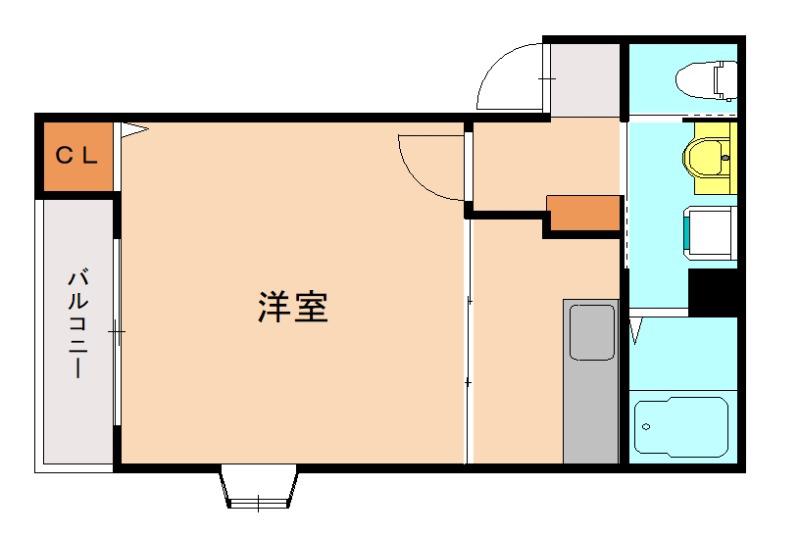 愛宕南2丁目アパート(1K/2階)の間取り写真