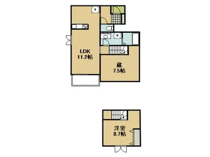 MSレジデンシア(1LDK/1階)の間取り写真