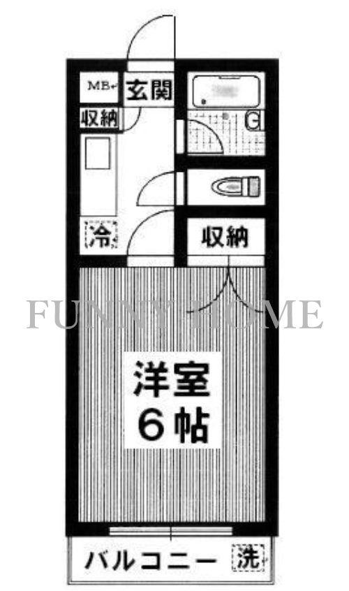 上馬ホームズ(1K/3階)の間取り写真
