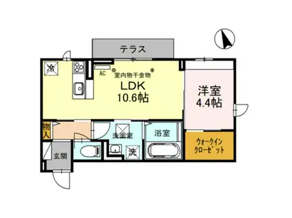 イルグラン フルール(1LDK/1階)の間取り写真