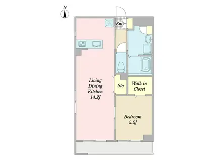 ノアール橘(1LDK/1階)の間取り写真