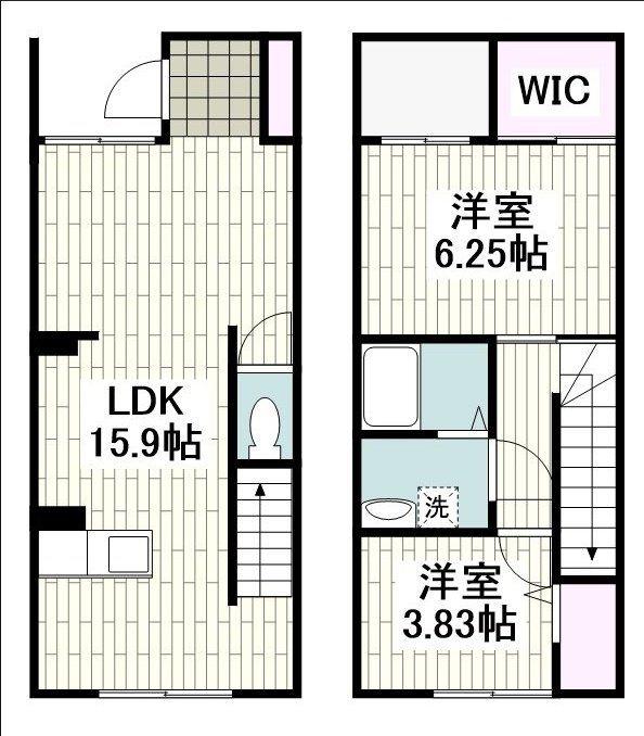 N-TERRACE黄金町(2LDK/1階)の間取り写真