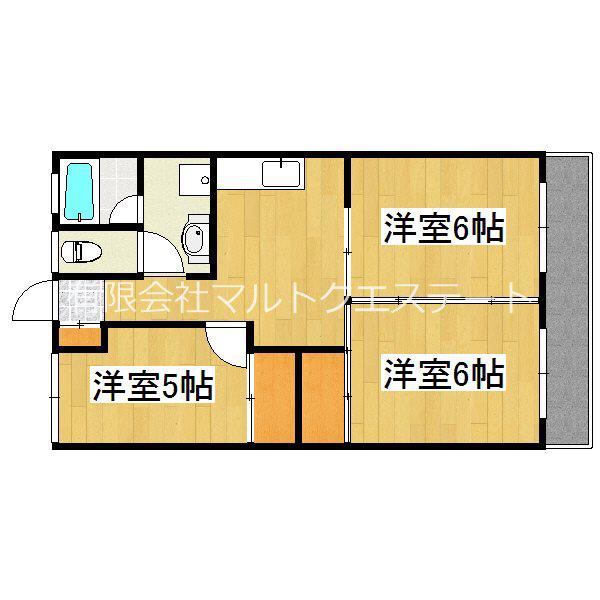 千年ハイツ(3DK/3階)の間取り写真