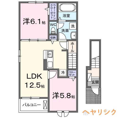 コンフォール モリタカ(2LDK/2階)の間取り写真