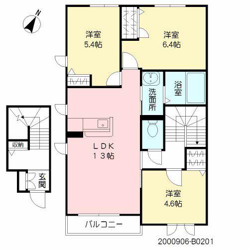 ガーデンズフォレナ  B棟(3LDK/2階)の間取り写真