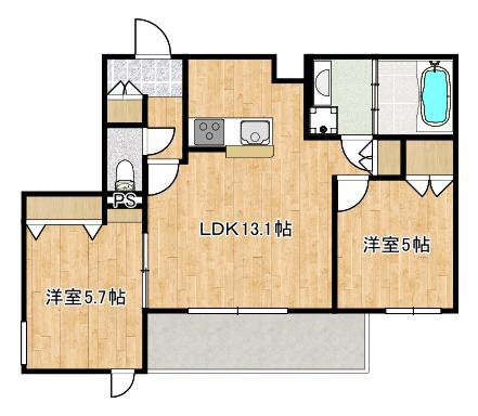 マグノリア(2LDK/3階)の間取り写真
