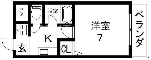 コーポラス光進(1K/2階)の間取り写真