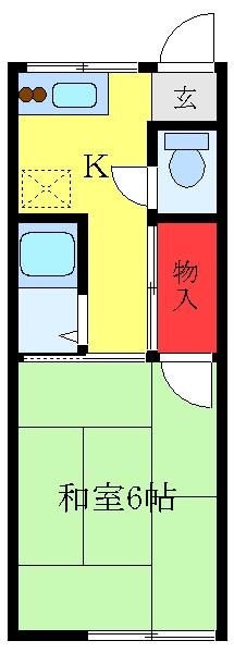 會田荘(1K/2階)の間取り写真