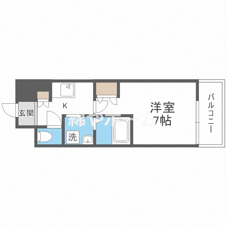 エスリード難波サウス(1K/6階)の間取り写真