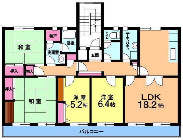 大山口11街区7号棟(4LDK/5階)の間取り写真