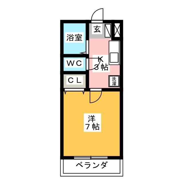 アルビオン(1K/3階)の間取り写真