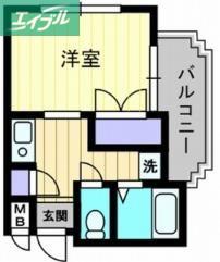 アルファ西古松(1K/1階)の間取り写真