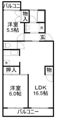 園生カキナカマンション(3LDK/1階)の間取り写真