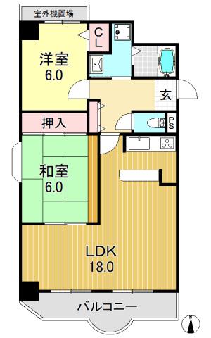 サンウッズ(2LDK/5階)の間取り写真