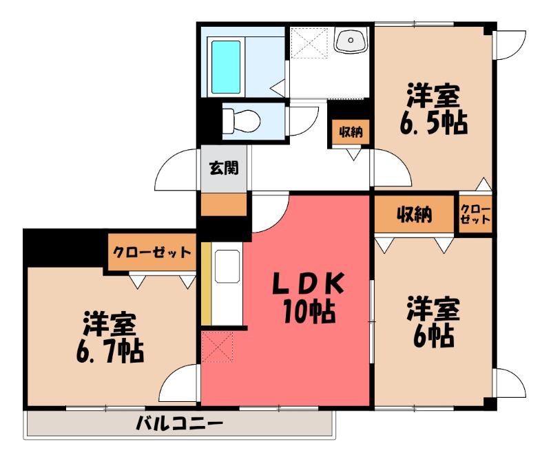 グランアヴェニ-ル(3LDK/3階)の間取り写真