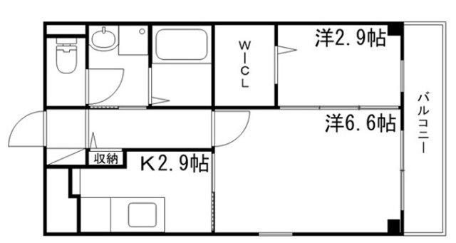 マジェスティコート(1LDK/2階)の間取り写真