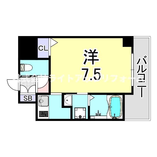 MJC神戸ブレイヴ(1K/2階)の間取り写真