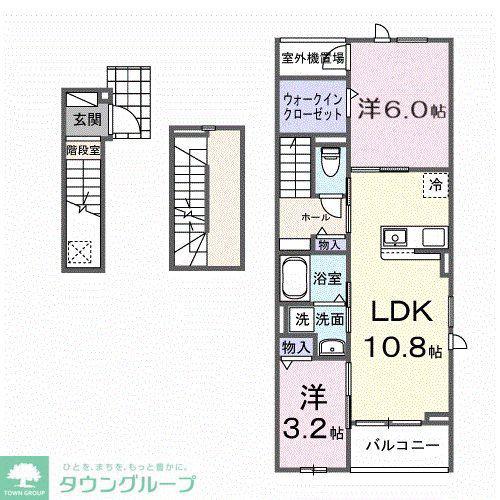 ヒカルサ西大宮(2LDK/3階)の間取り写真
