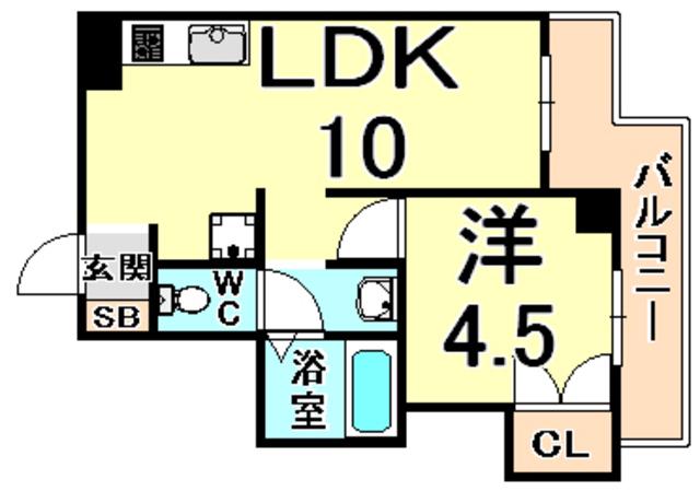メゾンフジ(1LDK/1階)の間取り写真