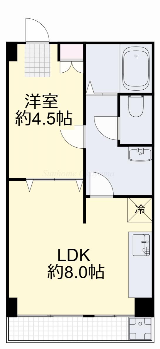 ACE弐番館(1DK/2階)の間取り写真