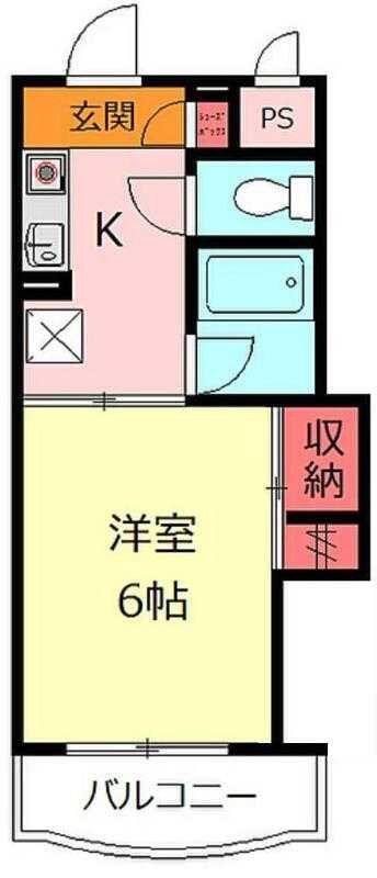 長島ビル(1K/2階)の間取り写真
