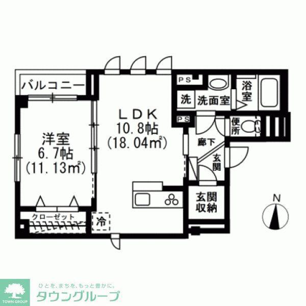 スカイエ橘(1LDK/2階)の間取り写真