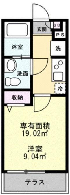 SAIL五香南(1K/1階)の間取り写真