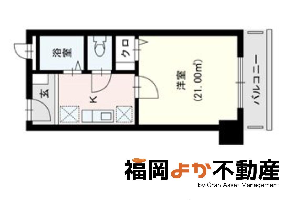吉塚Mビル(1K/3階)の間取り写真