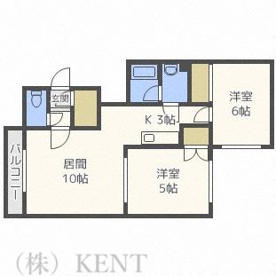 ファイブコズエ(2LDK/2階)の間取り写真