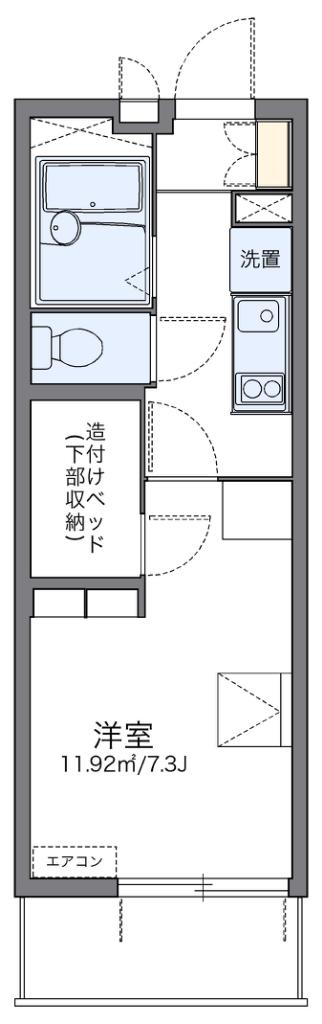 レオパレスLEAF(1K/2階)の間取り写真