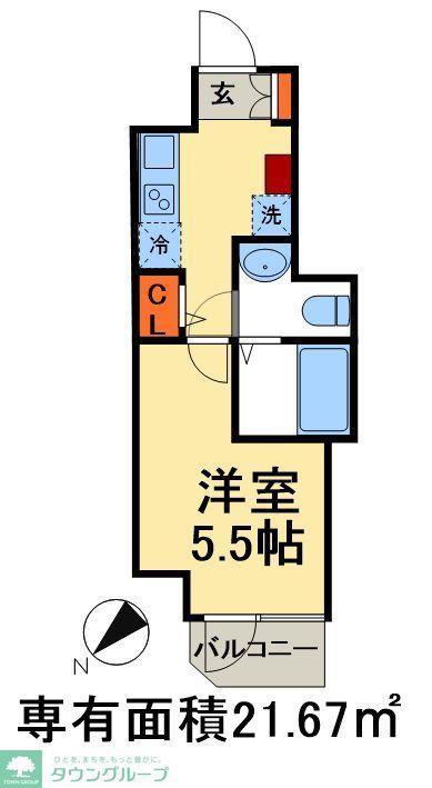 GENOVIA 西千葉(1K/10階)の間取り写真