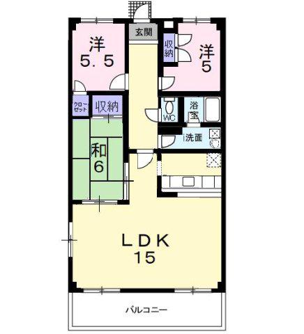 アムール和泉(3LDK/2階)の間取り写真