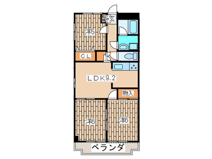 グリーンヒルズ東戸塚(3LDK/3階)の間取り写真
