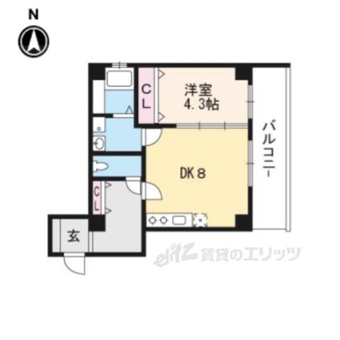 アイカーサ麩屋町(1LDK/2階)の間取り写真