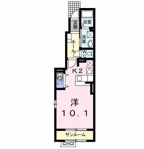 オルタンシア(1K/1階)の間取り写真