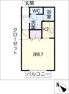 エクレシア有楽(1K/1階)の間取り写真