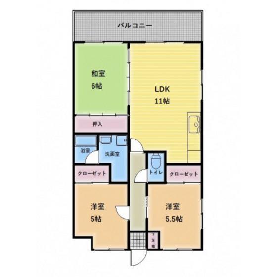 セゾン春日(3LDK/3階)の間取り写真