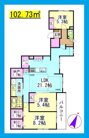 AF 湘南台1丁目メゾン(3LDK/2階)の間取り写真