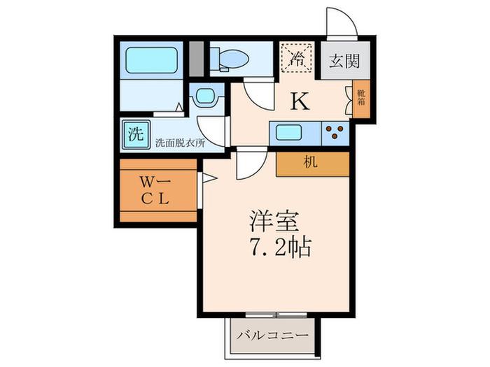 ヘーベルメゾン潮江(1K/2階)の間取り写真
