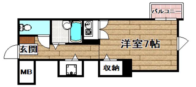 トレンディア高槻(1K/4階)の間取り写真