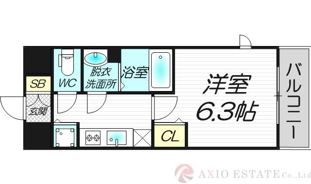 プレサンス新大阪ザシティ(1K/2階)の間取り写真